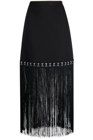 Rokh high-waisted fringed skirt
