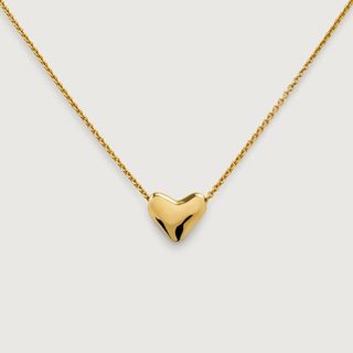 Gold Vermeil Heart Chain Necklace Adjustable 41-46cm/16-18'