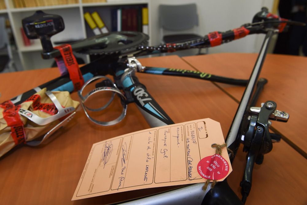 French police seized the bike after mechnical doping was spotted in the downtube