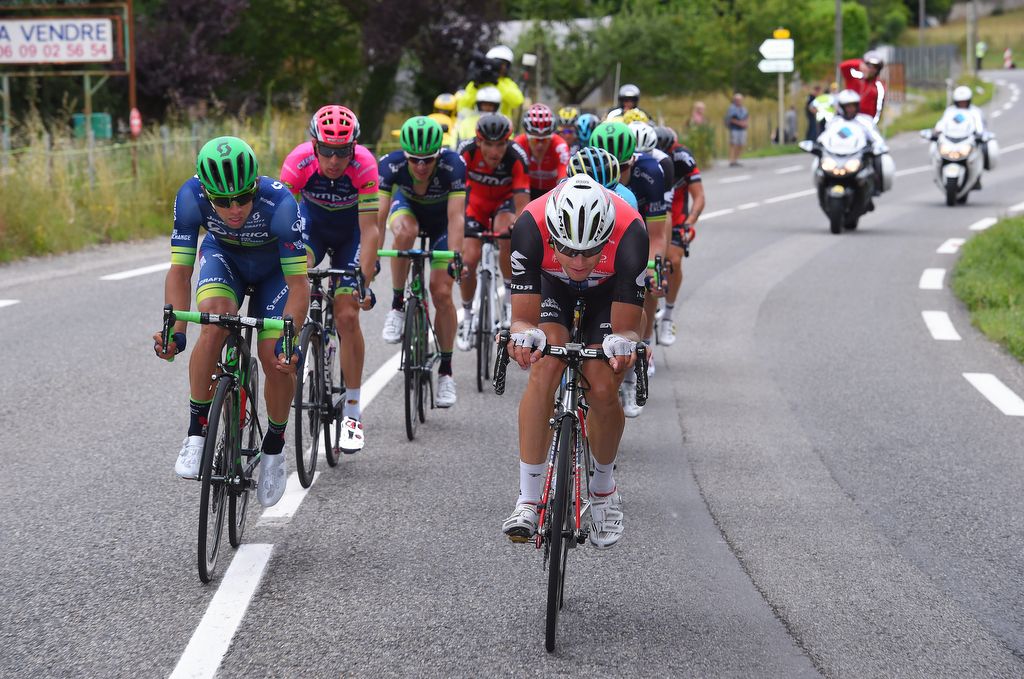 Edvald Boasson Hagen (Dimension Data) drives the breakaway