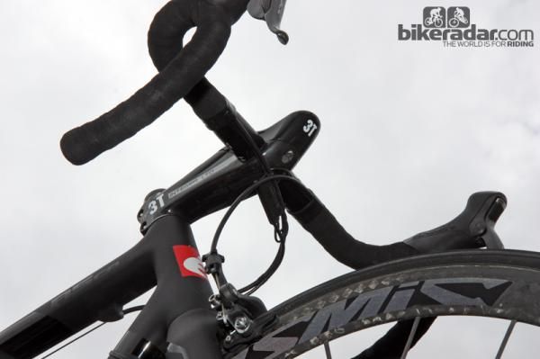 Garmin-Sharp's 3T Integra stems feature integrated mounts for the riders' Garmin Edge computers.
