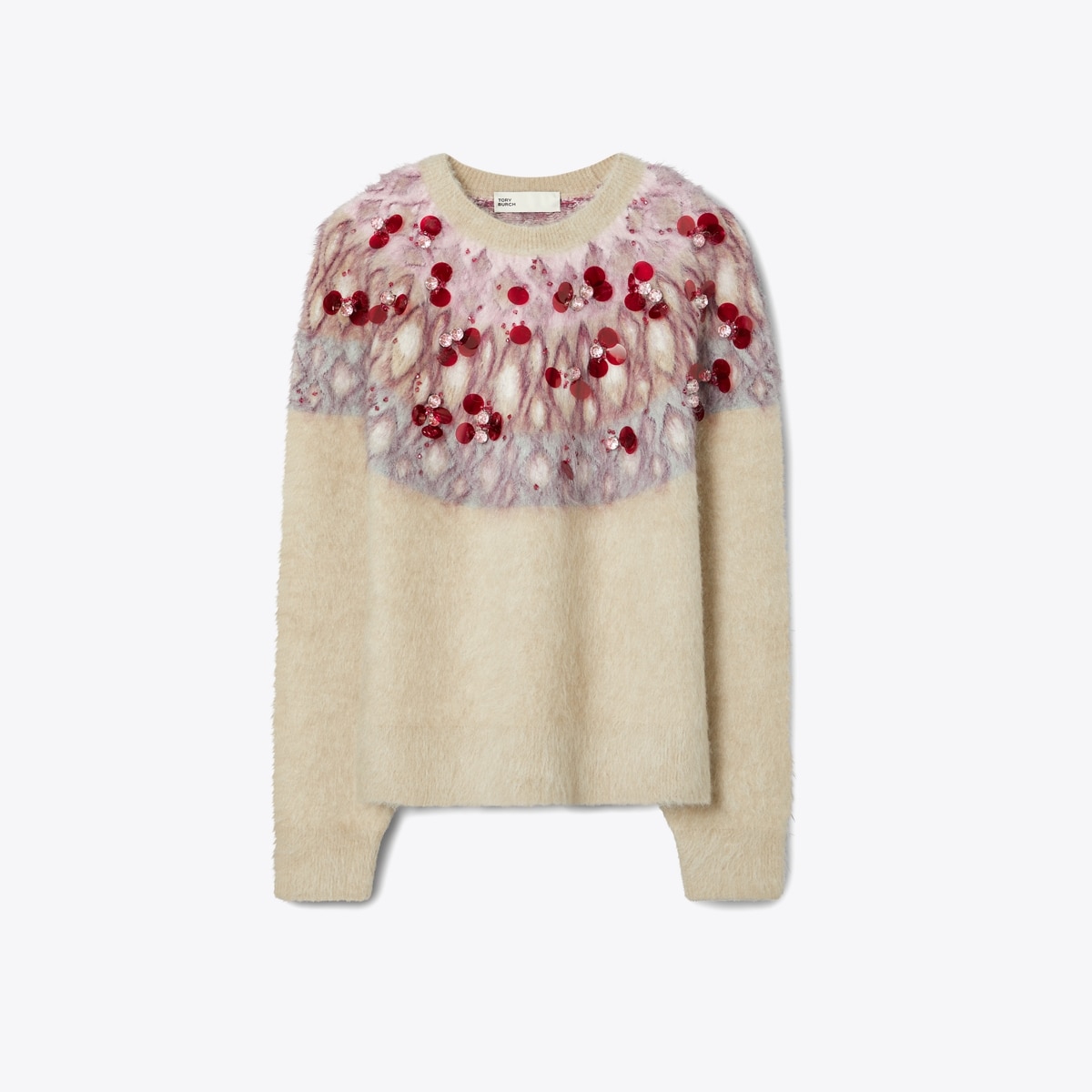 Embellished Wool Sweater in Beige, Size Xxs