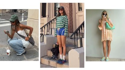 Women in summer sneaker outfits