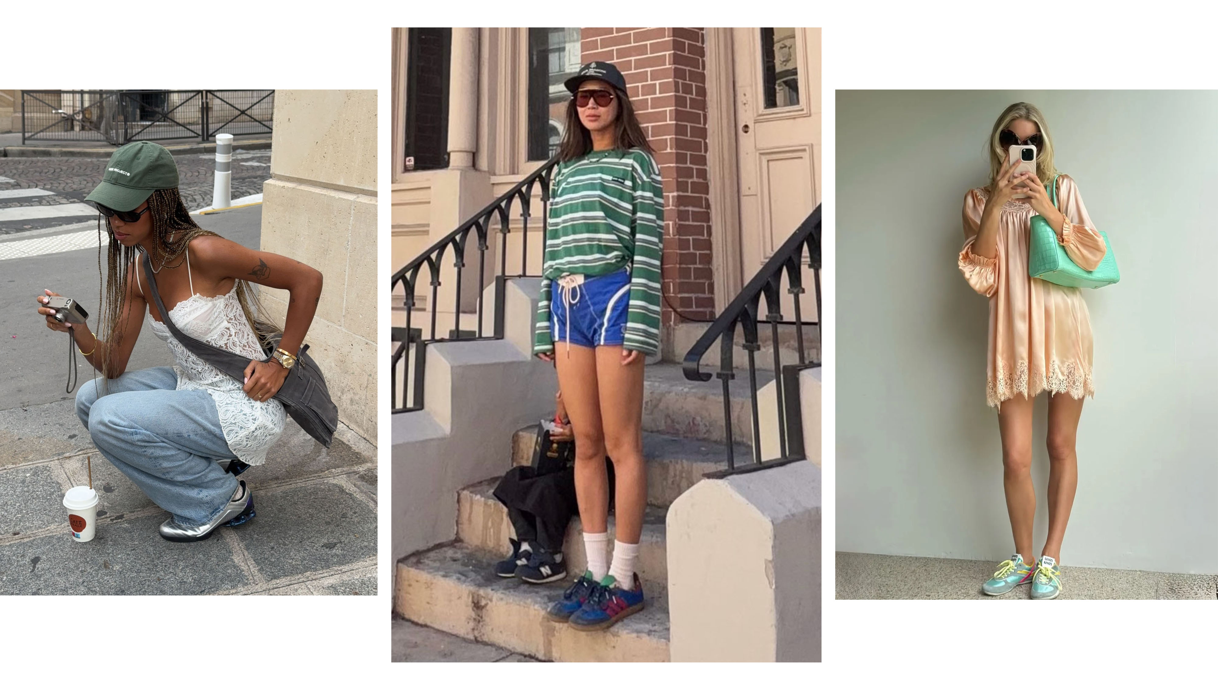 Women in summer sneaker outfits