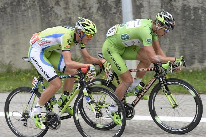 Alessandro de Marchi and Peter Sagan made the breakaway.