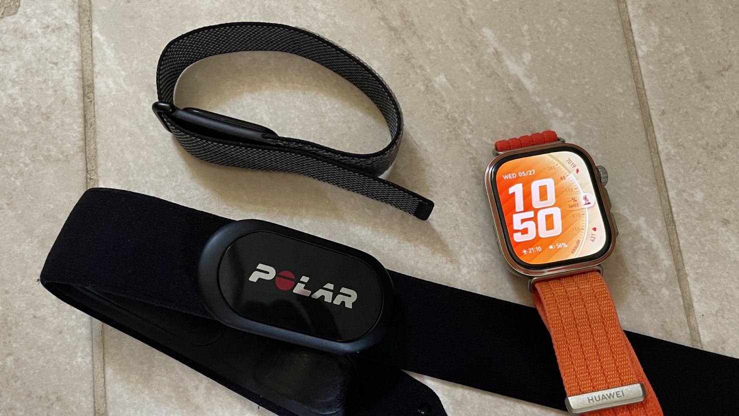 Huawei Watch Fit 5 Pro, Fitbit Air and Polar H10