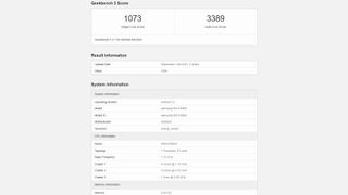 A benchmark listing for the Samsung Galaxy S22 Plus