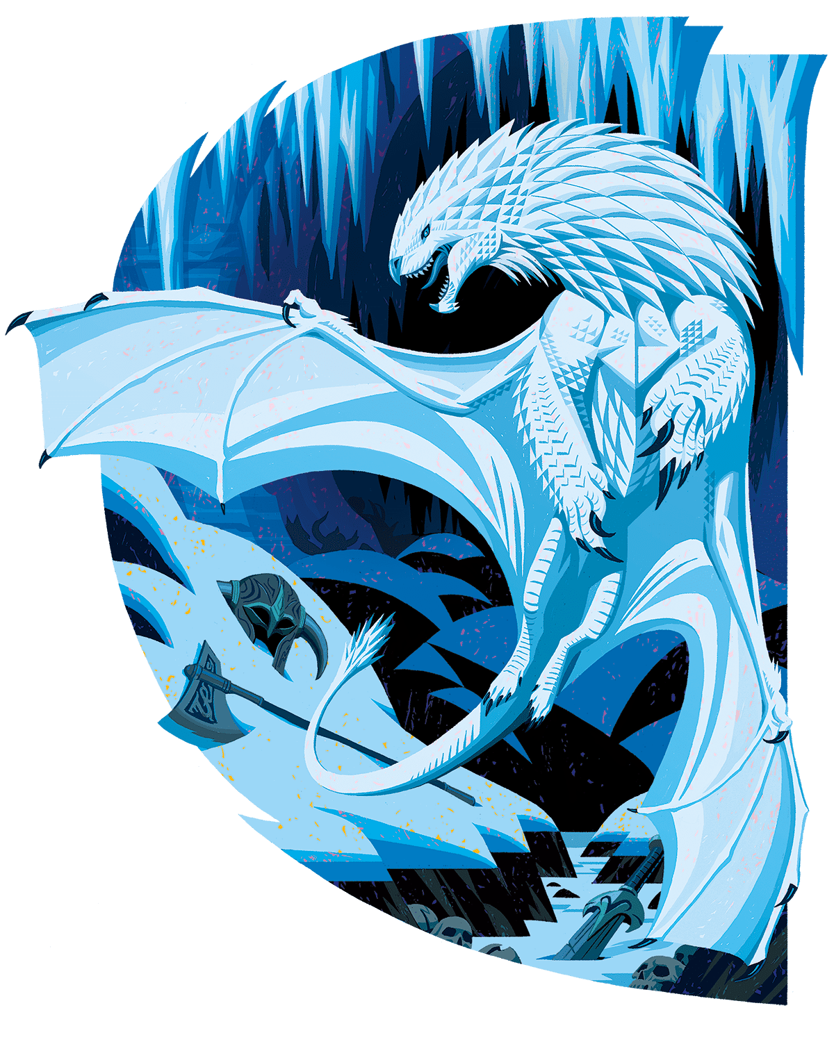 A trio of well-illustrated artworks depicting dragons in D&amp;D's upcoming adventure book, Dragon Delve.