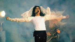 Football: Super Bowl XXVII: Celebrity musician Michael Jackson performs halftime show during Dallas Cowboys vs Buffalo Bills. Pasadena, CA 1/31/1993 CREDIT: Damian Strohmeyer (Photo by Damian Strohmeyer /Sports Illustrated via Getty Images) (Set Number: X43853 )