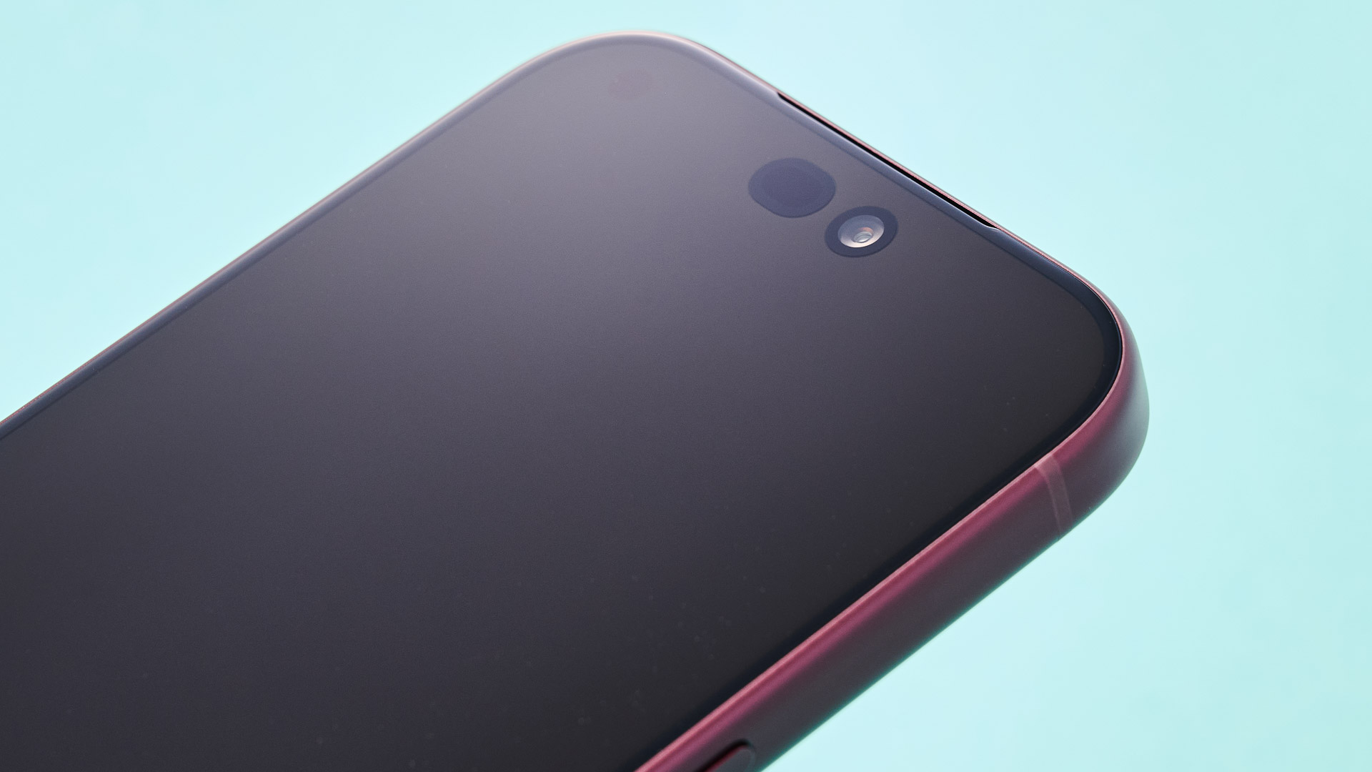 Apple iPhone 18 Pro in burgundy on green background