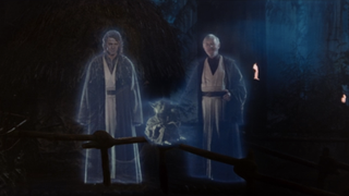 Force ghosts of Anakin, Yoda, and Obi-Wan in Return of the Jedi