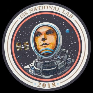 Fillmmaker Ridley Scott’s mission patch represents all payloads intended for the International Space Station (ISS) U.S. National Laboratory in calendar year 2018.