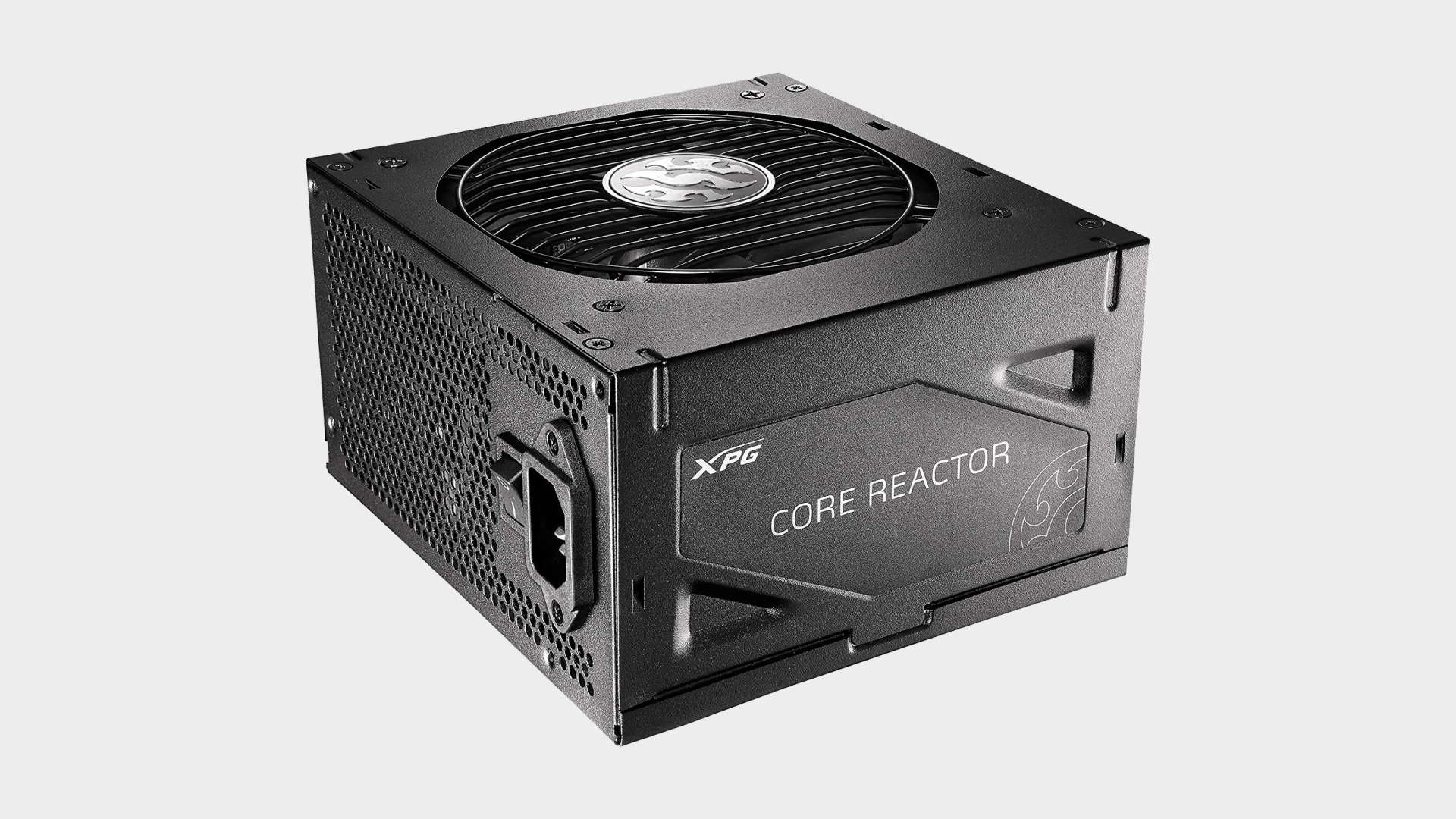 Image of the XPG Core Reactor 650W power supply on a grey background.