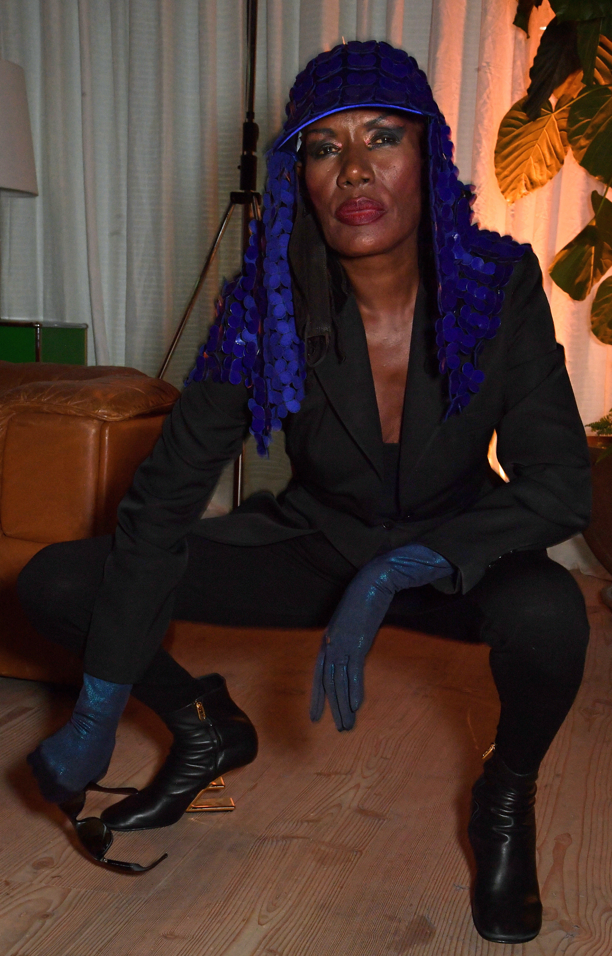 Grace Jones attends the BFI London Film Festival closing night party for Glass Onion: A Knives Out Mystery 2022