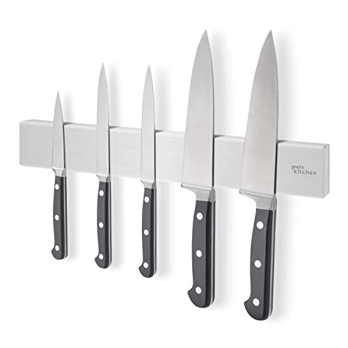﻿﻿joeji's Kitchen Strong Magnetic Knife Bar Holder Rack 40cm - Stainless Steel - Easy Installation 3m Adhesive or Screws - Perfect for Kitchen or Garage Utensils Tools