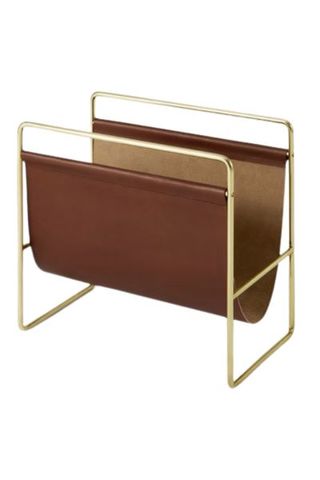 made.com tan leather magazine rack cut out