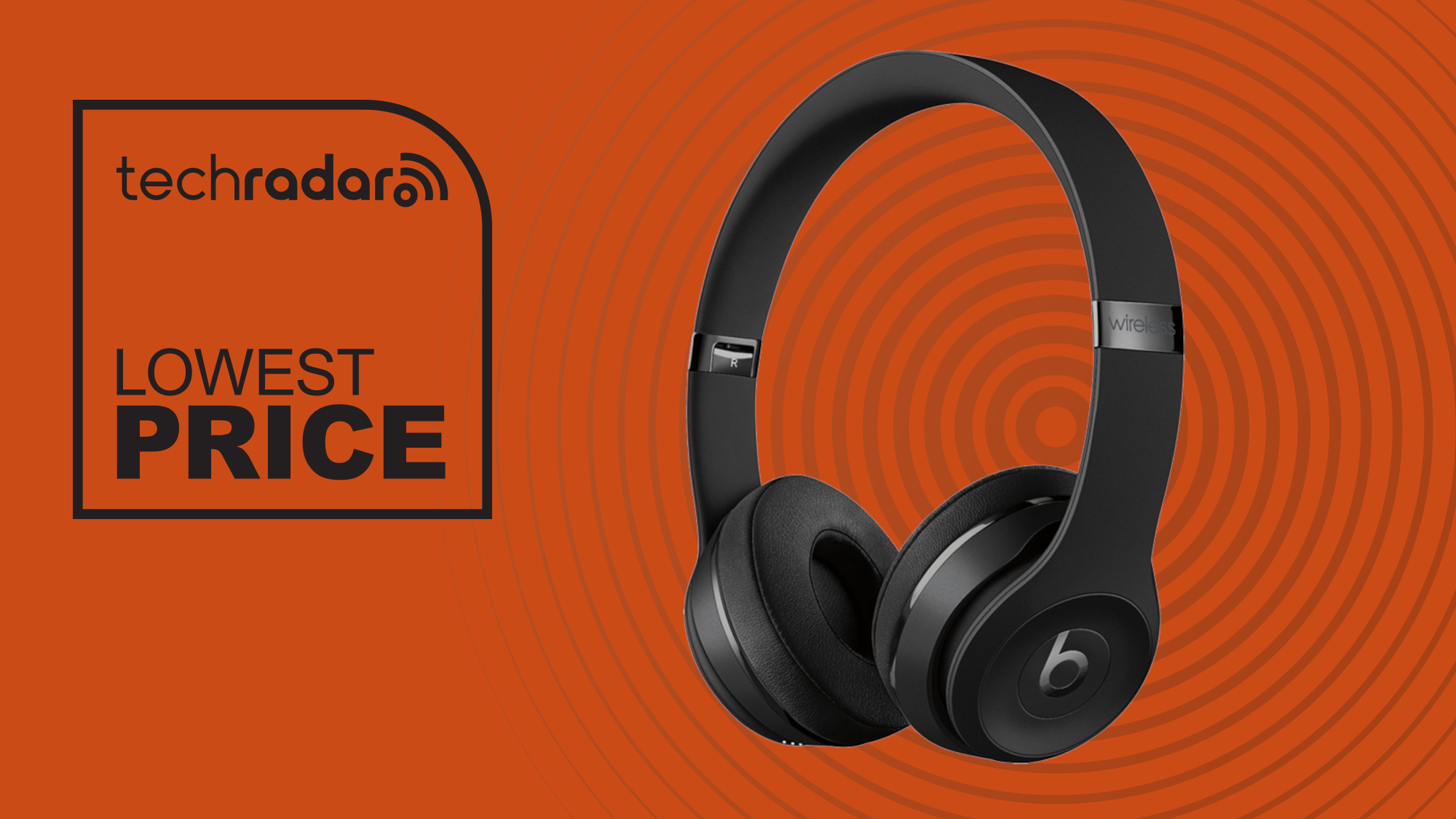 Beats Solo 3 deal on orange deals background