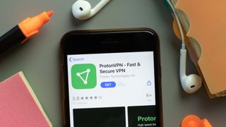 ProtonVPN in the App Store on an iPhone