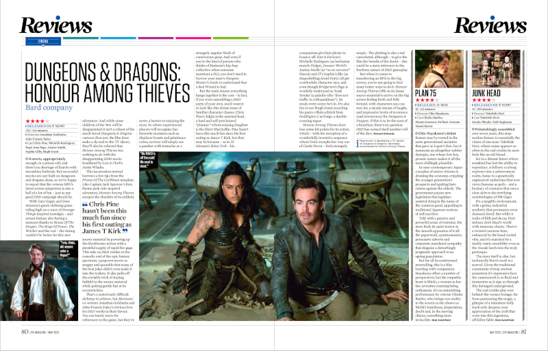 Dungeons & Dragons characters Edgin and Holga, on their knees.