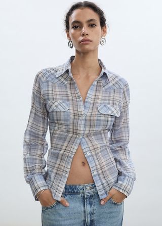 MANGO, Check Cotton Shirt - Women | Mango Usa