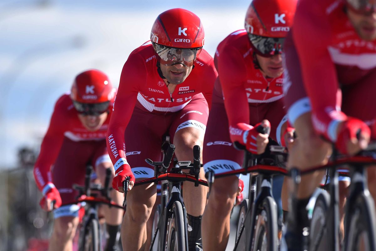 Katusha in the team time trial in Tirreno-Adriatico
