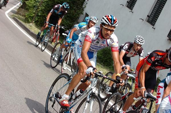 Venezuela's Carlos Jose Ochoa (Androni Giocattoli) off the front in the day's main break.
