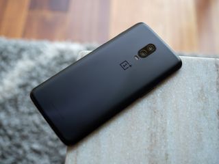 OnePlus 6t in Black on the floor