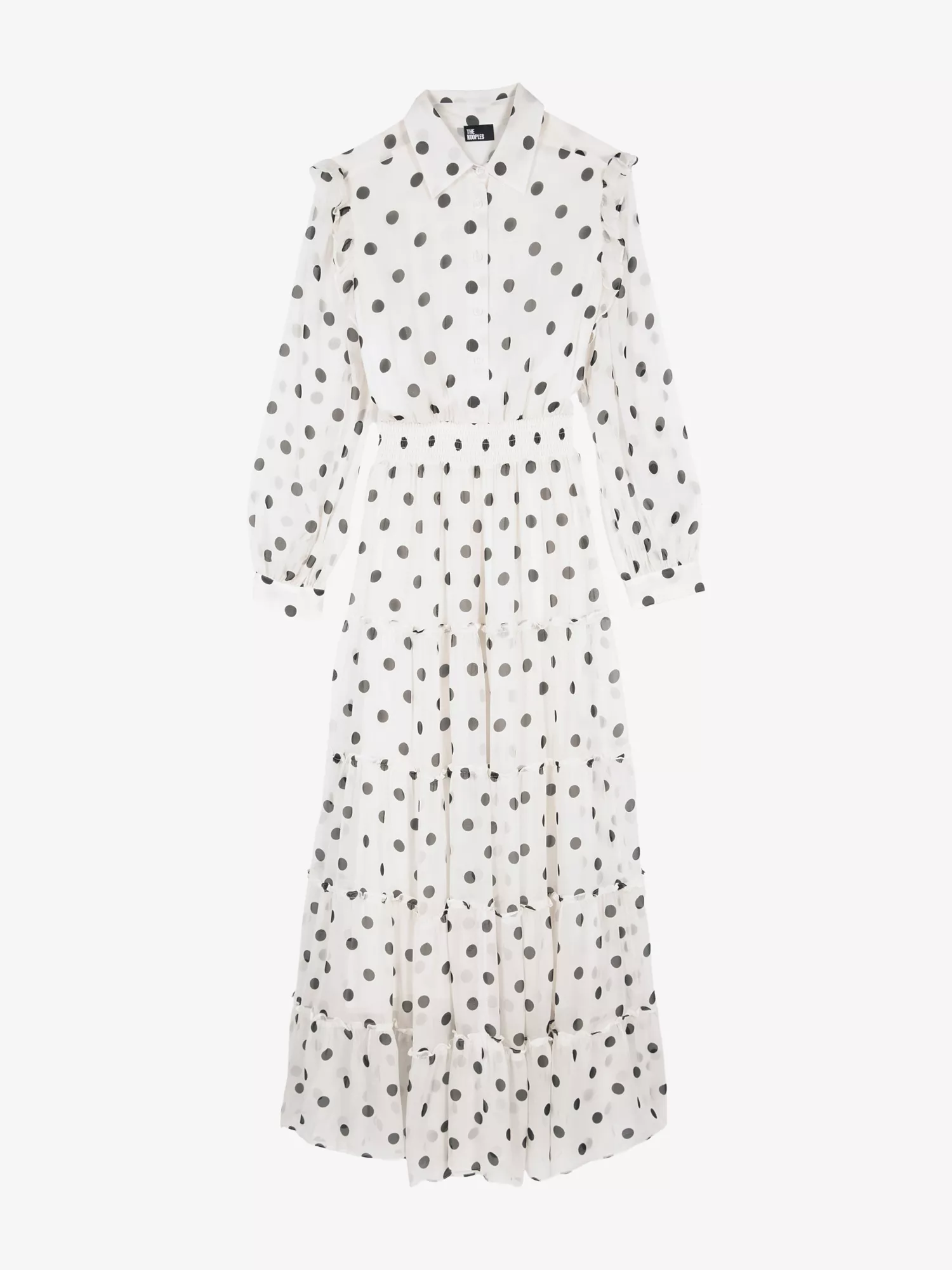THE KOOPLESCollar Polka-dot Woven Maxi Dress