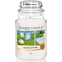 Yankee Candle Clean Cotton Large Jar Candle | Was: £24.99 | Now: £15.99 | Saving: £9.00