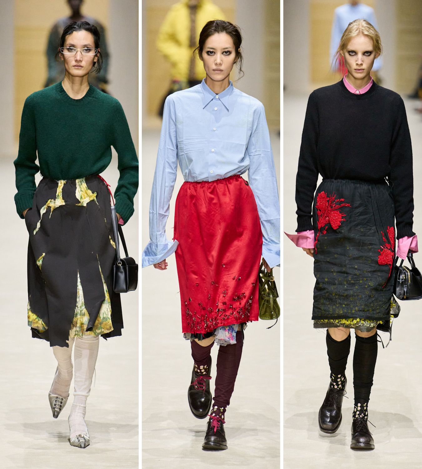 prada aw26 skirts