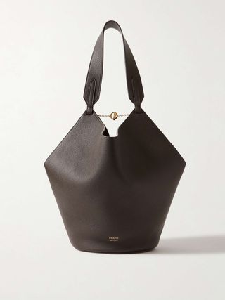 Lotus Small Textured-Leather Tote