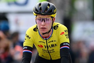 LIEGE BELGIUM APRIL 24 Riejanne Markus of The Netherlands and Team Visma Lease a Bike crosses the finish line during the 8th Liege Bastogne Liege Femmes 2024 a 1529km one day race from Bastogne to Liege UCIWWT on April 24 2024 in Liege Belgium Photo by Dario BelingheriGetty Images