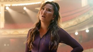 Mindy looking confused on Emily in Paris. 