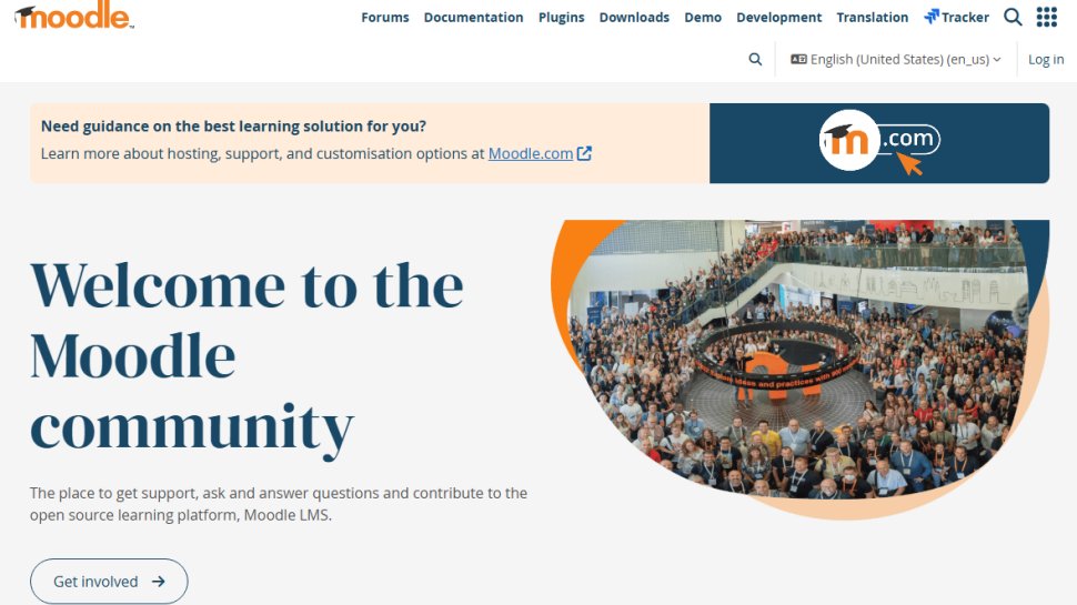 Website screenshot of Moodle LMS (September, 2025)