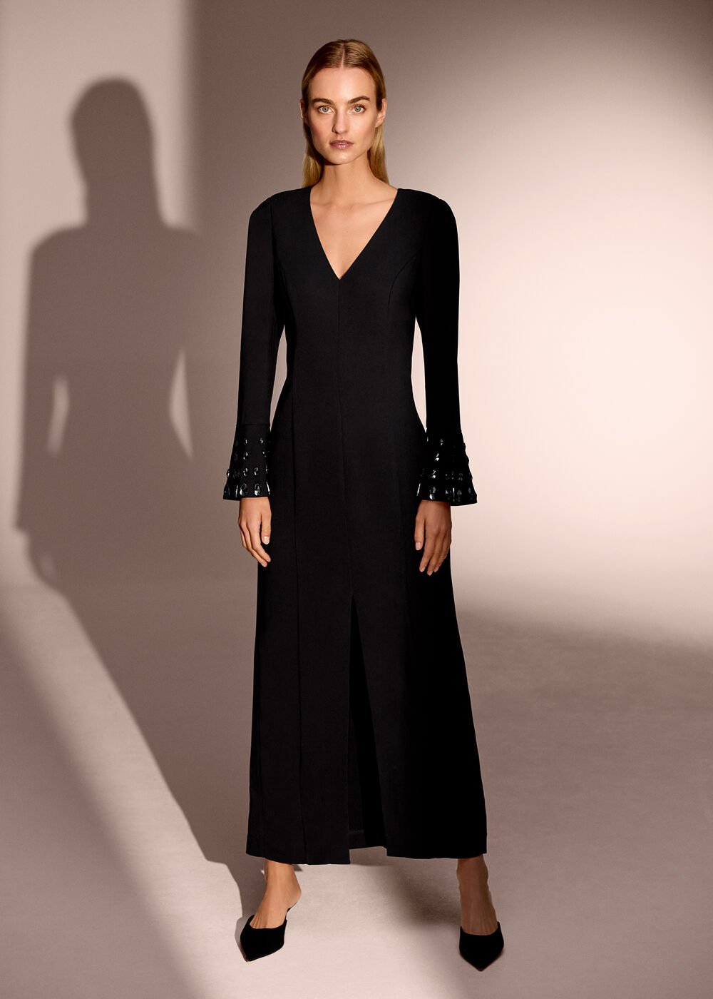 Claria Black Jewelled Maxi Dress
