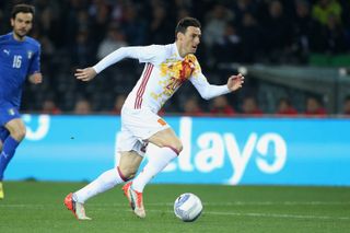 Aritz Aduriz in action for Spain against Italy in a friendly in 2016.