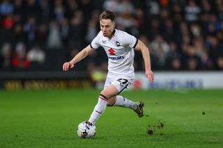 Dan Kemp of MK Dons during the Sky Bet League Two match between Milton Keynes Dons and Wrexham at Stadium MK on February 20, 2024 in Milton Keynes, England. (Photo by Marc Atkins/Getty Images)