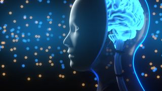 艺术家对有感知能力的人工智能机器人的渲染。