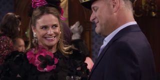 Andrea Barber as Kimmy Gibbler and Dave Coulier as Joey Gladstone on Fuller House (2020)