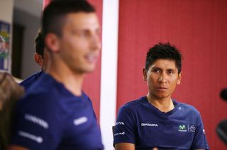 Nairo Quintana sits back as teammate Adriano Malori announces his retirement