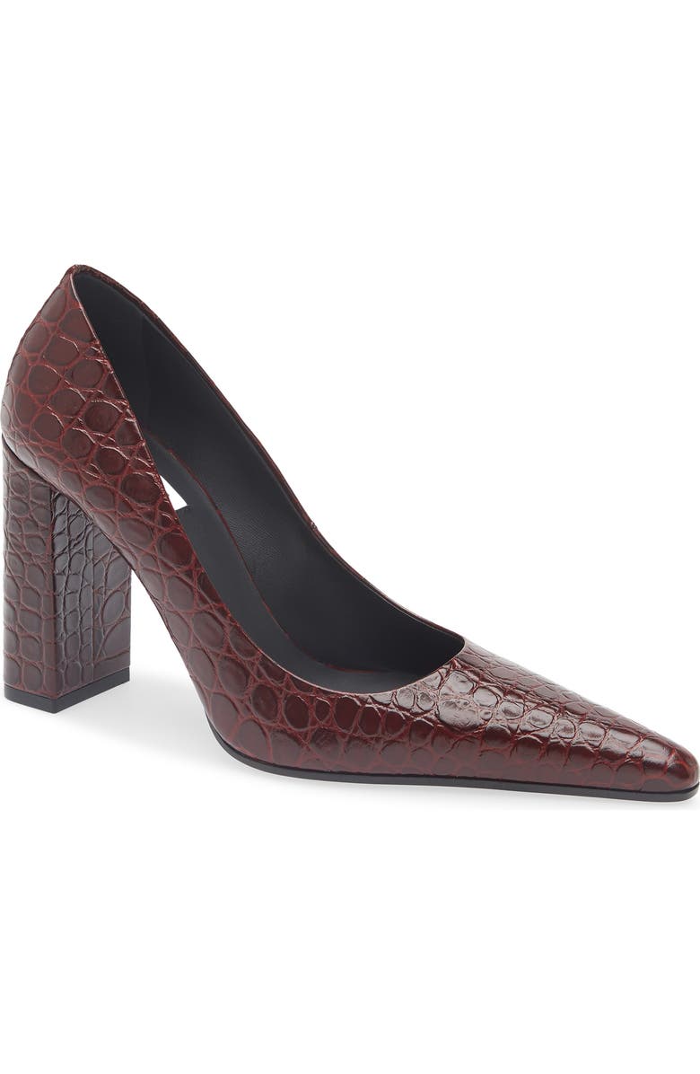 Show Pointed Toe Lizard Embossed Pump