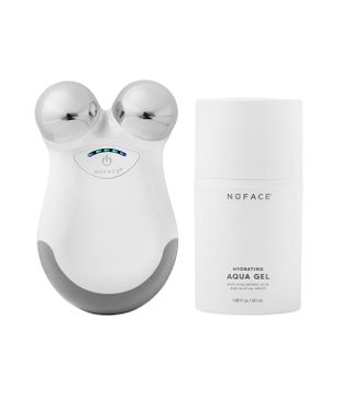 Nuface Mini Classic Microcurrent Facial Device Kit - Alat Pembentuk Wajah & Alat Pengencang Leher untuk Mengkontur, Mengangkat, Menghaluskan & Mengencangkan + Gel Konduktif Aqua yang Mengaktifkan untuk Perawatan Mikroarus