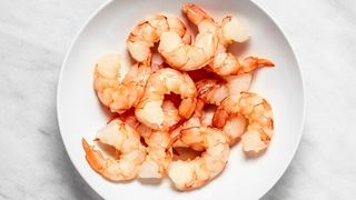 Prawns on plate, one of the best foods to eat after a workout