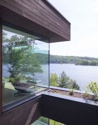 Corner view and vistas of waters at Lake House by Worrell Yeung