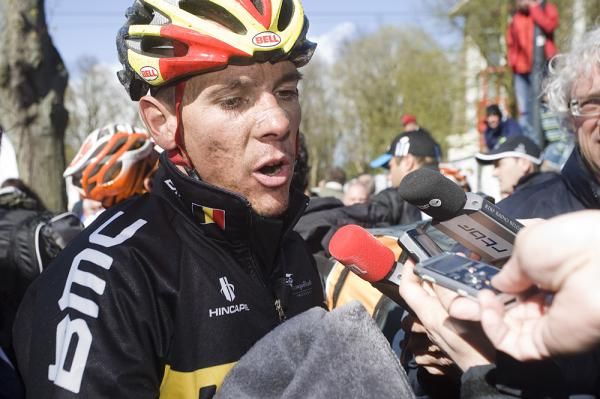 Philippe Gilbert was mobbed by the Belgian press after Fleche Wallonne