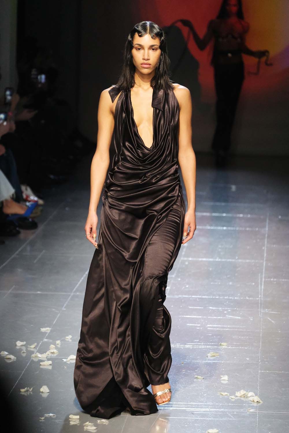 on the runway at London Fashion Week AW23