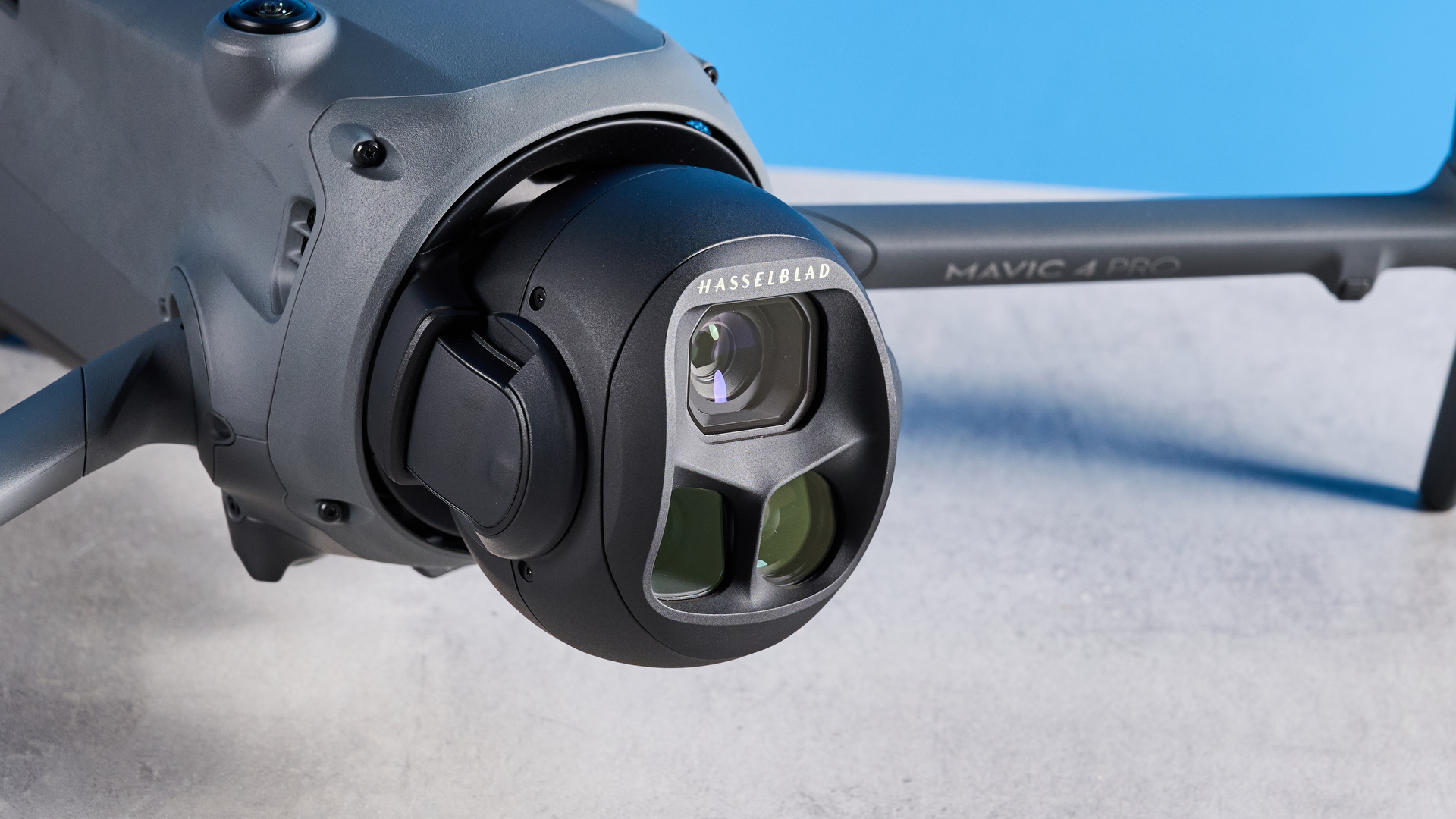 A dark grey DJI Mavic 4 Pro drone