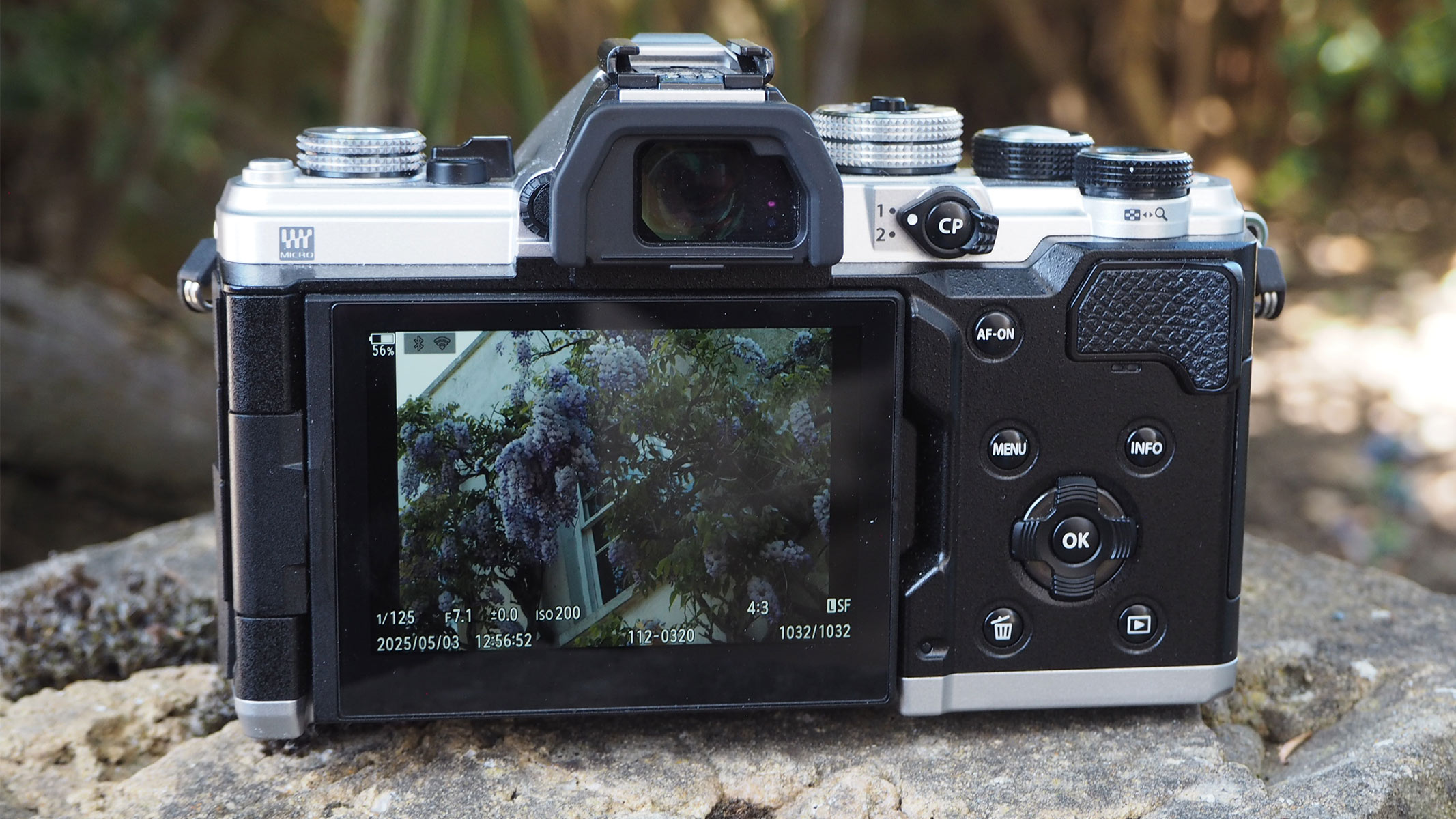 The back screen of the OM System OM-3.