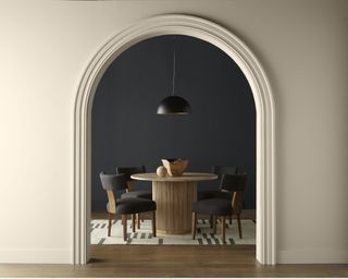 Black painted dining room