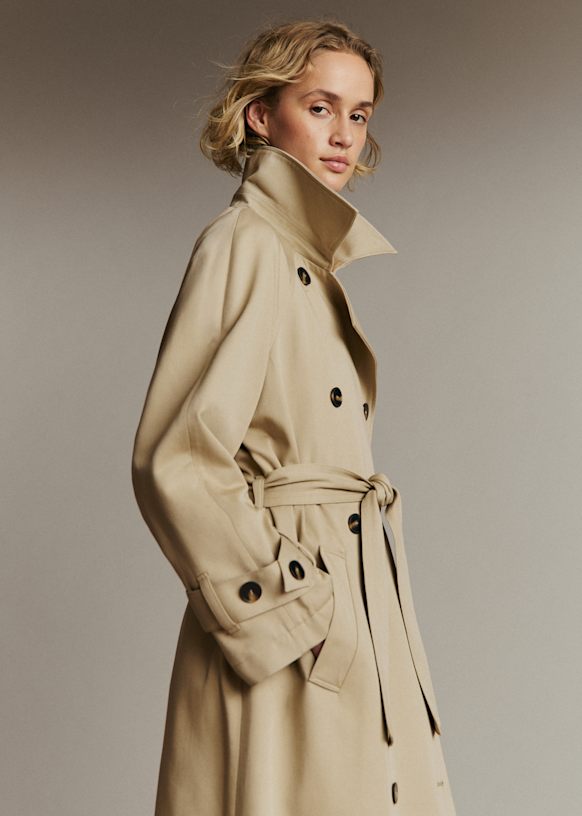 Pierce Coat - Beige - Viscose Ecovero&amp;trade; Lenzing&amp;trade; - S&amp;eacute;zane